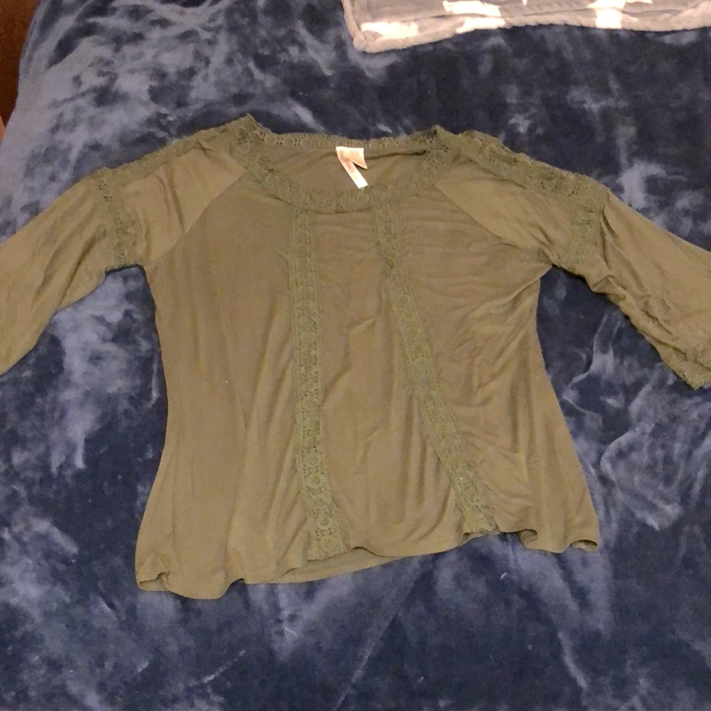 Olive Green Blouse Size XL